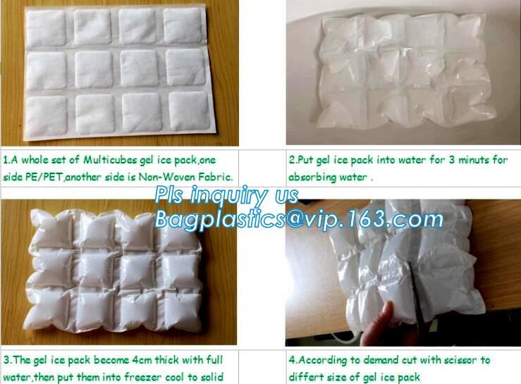 breastmilk lunch bag cooler plastic reusable ice pack, 250g gel water injection ice bag for fresh food, oem water inject