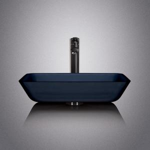 Wholesale Tempered Glass Black Colour Wash Basin 12mm Acid Matt Counter Top Bowl Sink from china suppliers