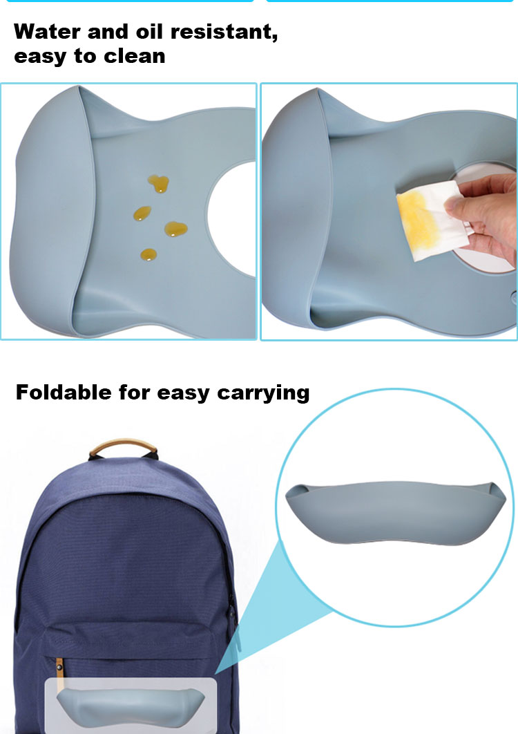 OEM Custom Adjustable Length Silicone Baby Bib With Food Catcher