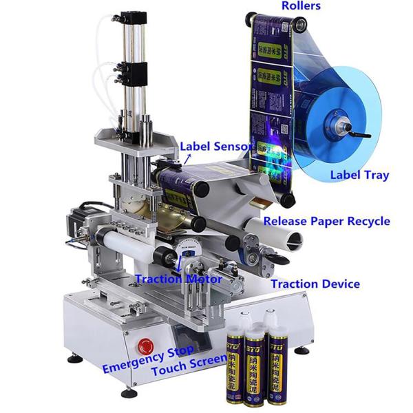 Semi Automatic Labeling Machine for Round Bottle Vial Glass Jar Can Label