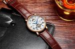 KINYUED wristwatches automatic men moon phase luminous tourbillon skeleton