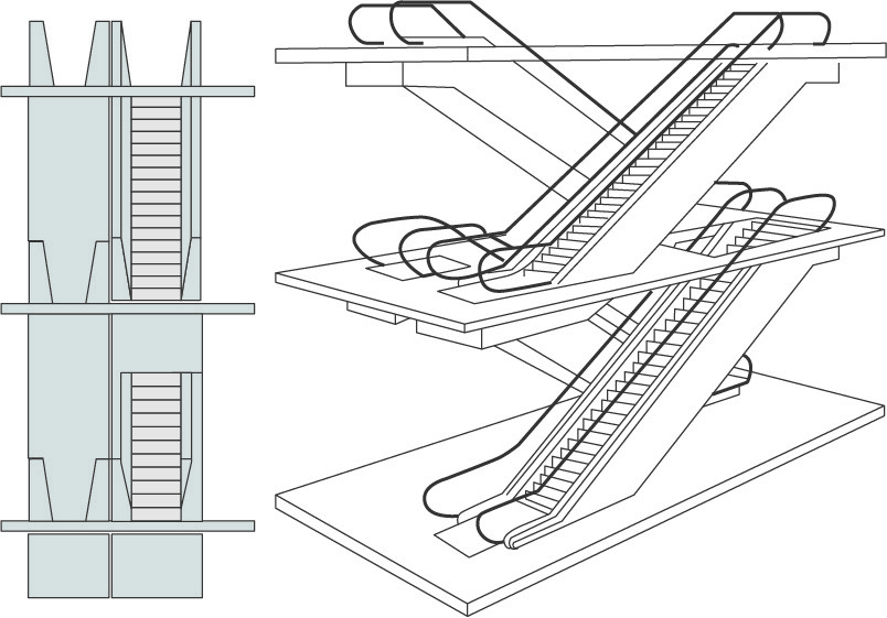 High Efficiency Heavy Duty Escalator , X Type Cross Arrangement Indoor Escalator