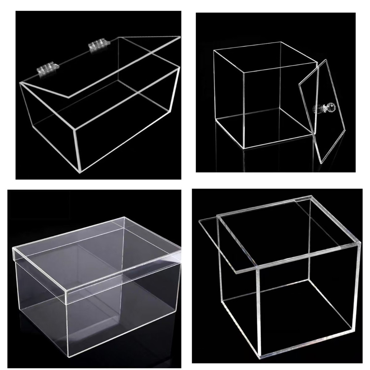 Custom Display Case With Magnet Lid Acrylic Booster Box With Closure Protector Case