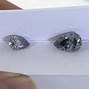Wholesale Wholesale 0.5ct 1ct 2ct Grey Mossinate diamond Gem Gray Color Oval Pear Cut Loose natural moissanite wedding rings from china suppliers
