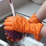 Waterproof Rolled Cuffs 25g Latex Dishwashing Gloves