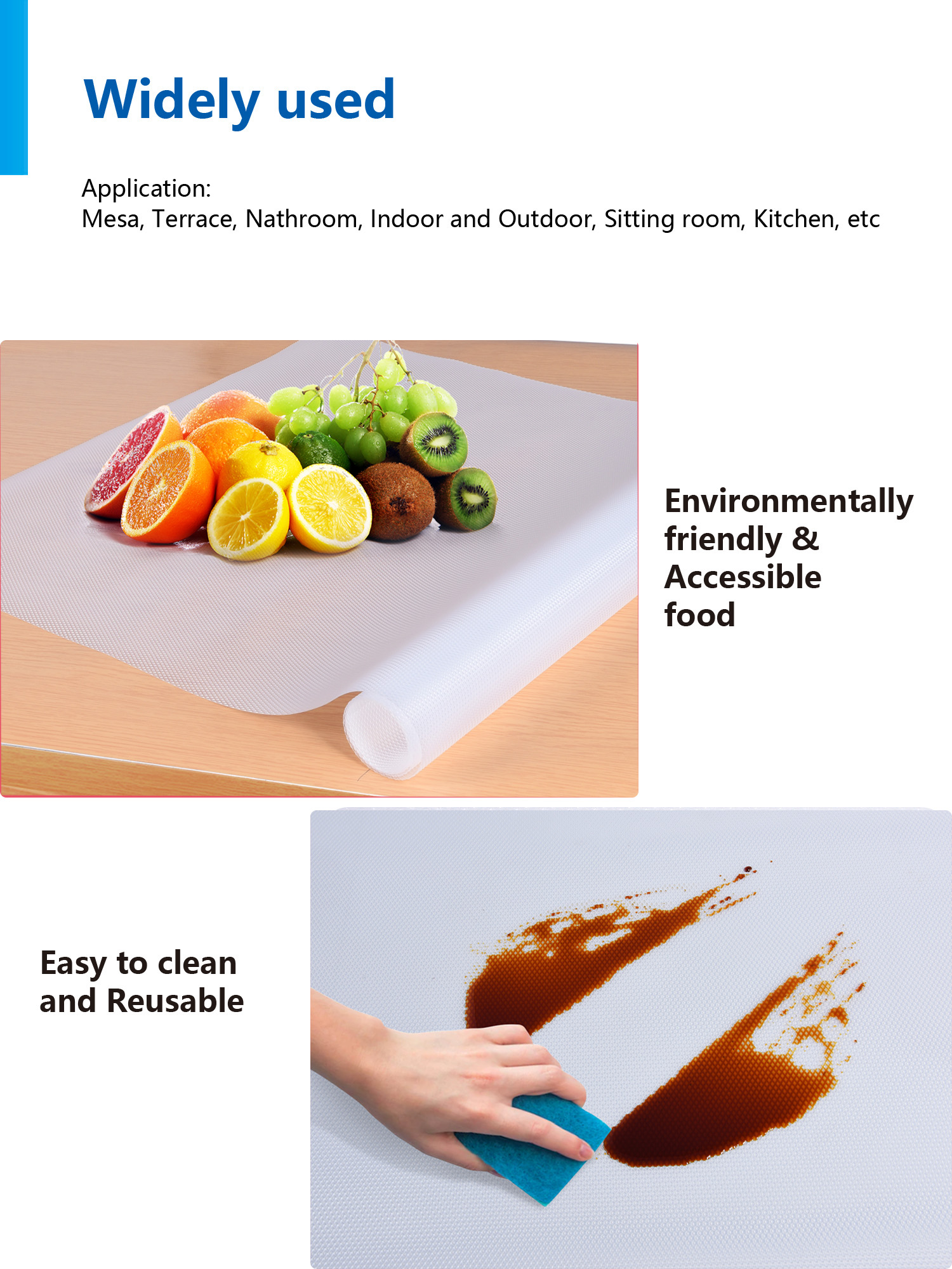 Transparent Shelf Liner for Refrigerator Shelves Durable and Safe Pure EVA Material