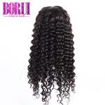 Deep Wave Human Hair Lace Front Wigs Cuticle Aligned Natural Black Swiss Lace