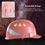 Pink 4/6 Points Construction Site Safety Work Helmet 285mm Workplace Safety