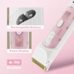 10KPa Suction Electric Pet Vacuum Cleaner for Pink Grooming Brush Dog Hair Kit