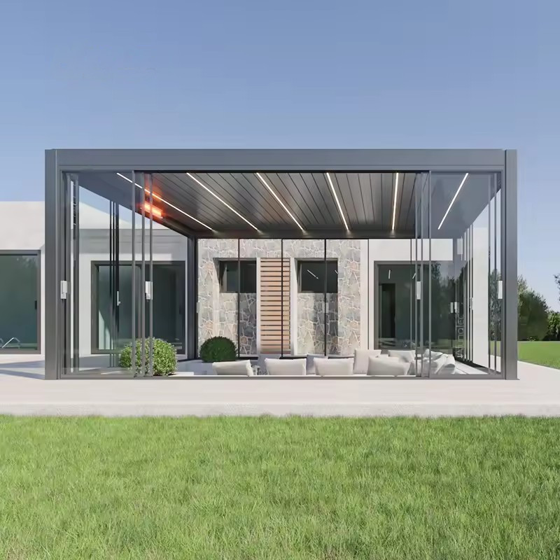 Privacy Aluminium Pergola 4m X 3m 3x3 Louvered Roof Bioclimate Room Partition