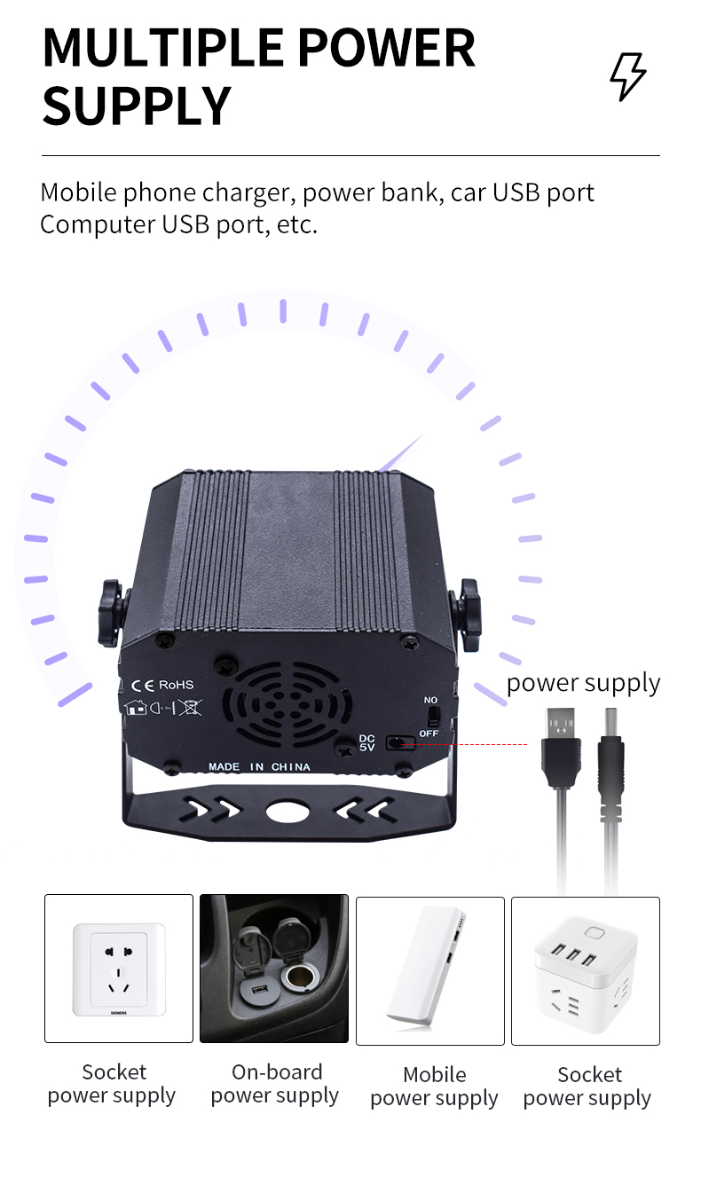 LED Sound Activated Laser Light RGB Flash Strobe Projector Dream Aurora DJ Disco Stage Party Lights for Christmas Dance