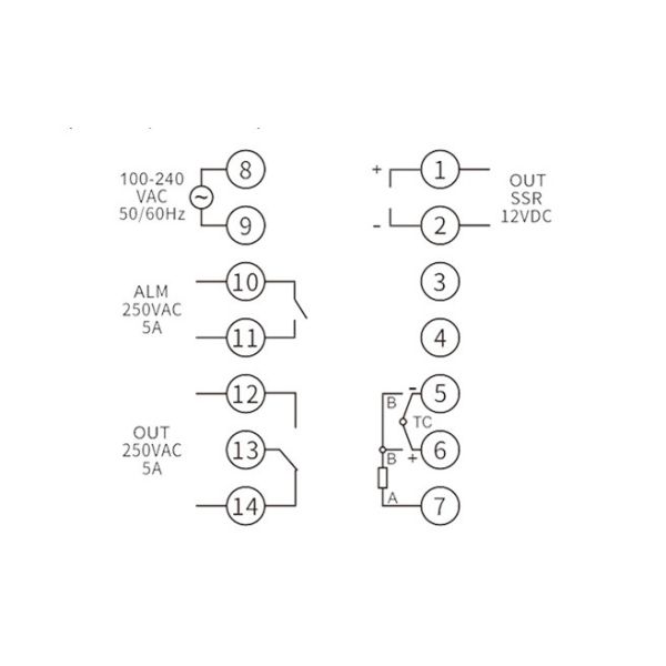 BAIRUI TC4S Universal Temperature Sensor Relay Output Thermostatic Controller Temperature PID Control 48*48mm Size ABS Pt100cu50