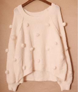 Wholesale Stockpapa Lovely White Casual Sweater Warm Crop Sweater For Ladies from china suppliers