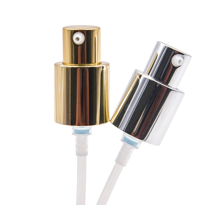 Gold Plastic Treatment Pump Non Spill Cosmetic Pump Dispenser