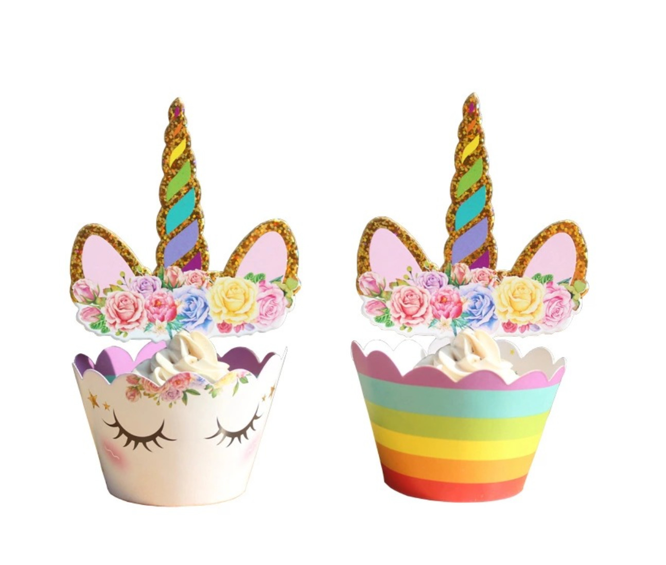 Unicorn Shape Paper Cupcake Wrappers , Mini Size Fancy Cupcake Wrappers