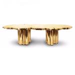 Irregular Modern Stainless Steel Dining Table Non Foldable Dining Room Furniture
