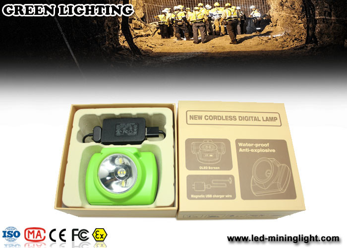 Oled Display All In One Cree Led Cap Lamp , Super Bright Coal Mining Lights With Sos Purpose