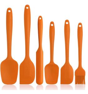 Wholesale Silicone Spatula Set-Orange 6 Pieces Non-stick-Stainless Steel Mandrel from china suppliers