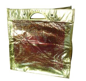 Wholesale Eco friendly golden lamination non woven carry bag with metal handle from china suppliers