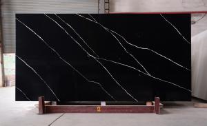 Wholesale Outdoor Wall Black Artificial Quartz Stone Countertop 25mm from china suppliers