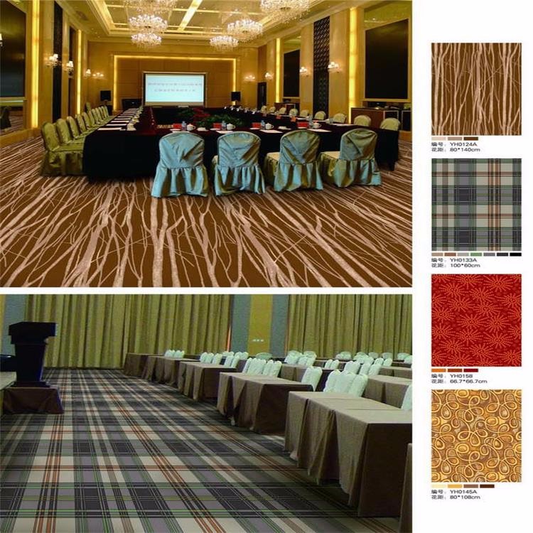 Available design red gold printed nylon carpet for meeting room