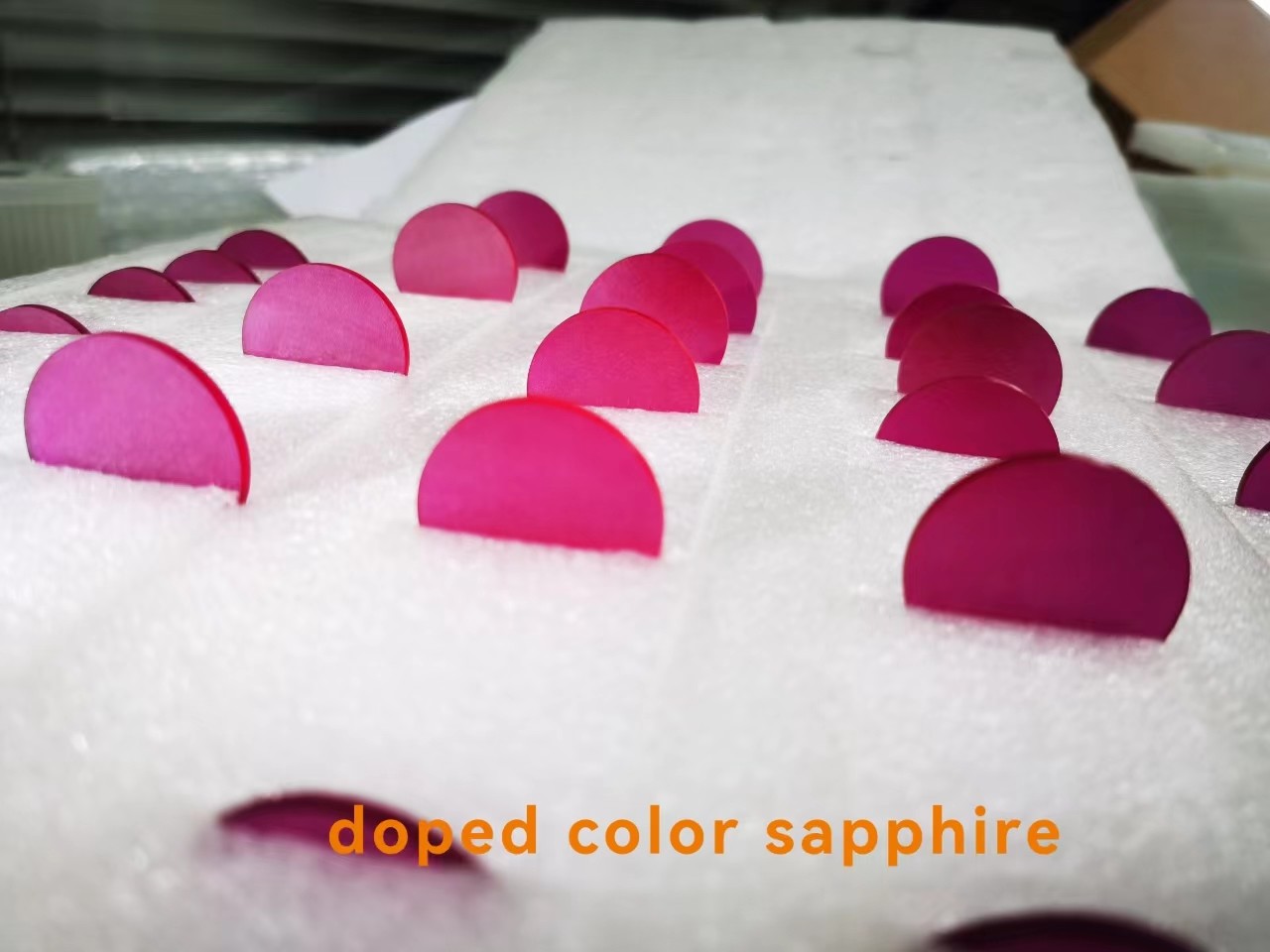 Colorful Ruby Doped Sapphire Crystal Materials Fe / Ti / Cr