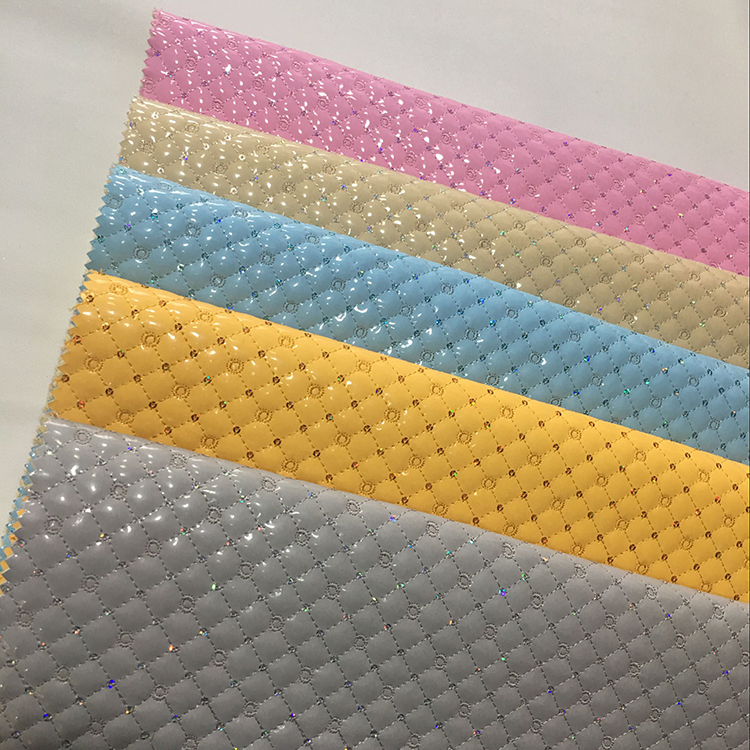 Notebook Quilted Leather Fabric , Faux Quilt Fabric Customized Color