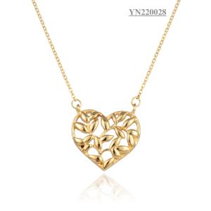 Wholesale Advanced Gold Stainless Steel Heart Pendant Necklace Olive Leaf Love Heart Necklace from china suppliers