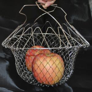 Wholesale Metal 201 304 Stainless Steel Fry Basket / Chip Pan Basket 220mm Diameter from china suppliers