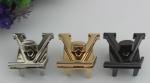 High polished zinc alloy gold plated V letters handbag twist lock