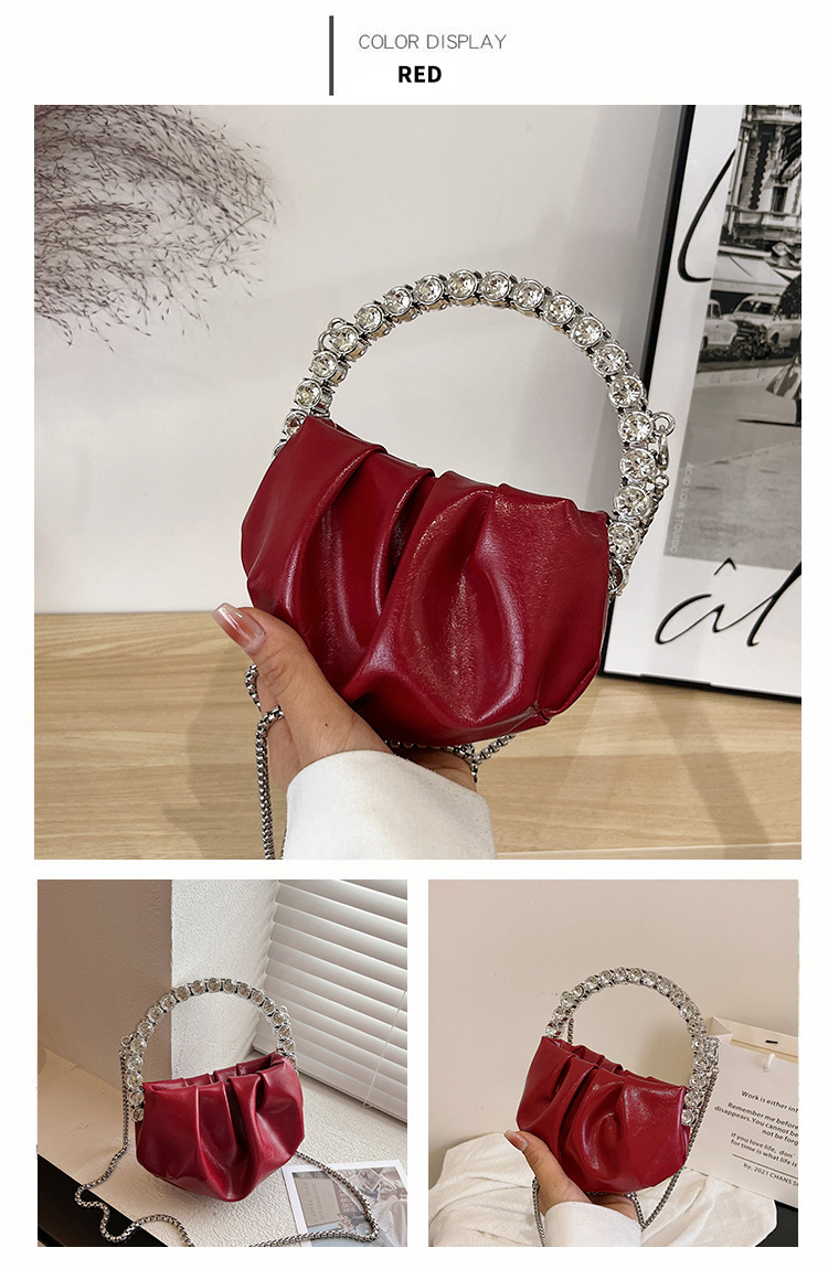 Women's Crossbody Party Dinner Purses Chain Evening Bags in PU Leather