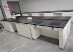 Black Chemistry Lab Bench Laboratory Furniture Indonesia With Reagent Racks And