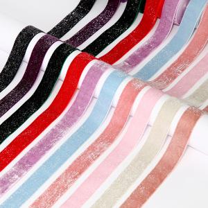 Wholesale Shinny Glitter Silver Gold Velvet Ribbon 10mm-38mm Luxury Velvet Ribbon from china suppliers