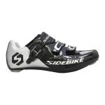 Black Ultralight Youth Road Bike Shoes Bright Color Printed Low Wind Resistance