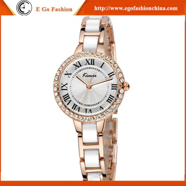 KM18 Hot Fashion Women's Crystal Rhinestone Stainless Steel Analog Quartz Wrist