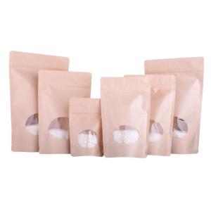 Wholesale Stand up Craft Paper food Zipper Plastic Bag With Transparent Window from china suppliers