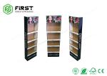 Custom Glossy Printed Logo Corrugated Paper Floor Display Stand For Exhibitions