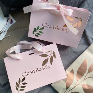 Wholesale Competitive Price Elegant Customized Brand Logo Luxury Wine Boutique Shopping PinkPaper Gift Bags With Ribbon Handles from china suppliers