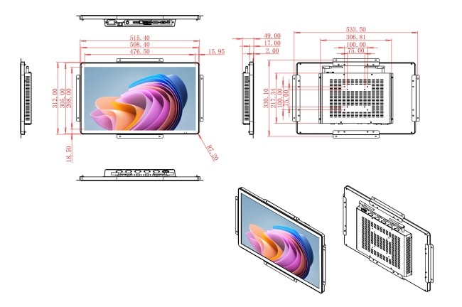 21.5-Inch Windows Digital Unit for Corporate Dashboards, Medical Equipment Interfaces, Logistics Control Systems, and Retail Advertising