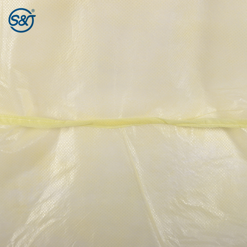 PP PE Disposable Long Sleeve Gown Green Non Woven Disposable Isolation Gown