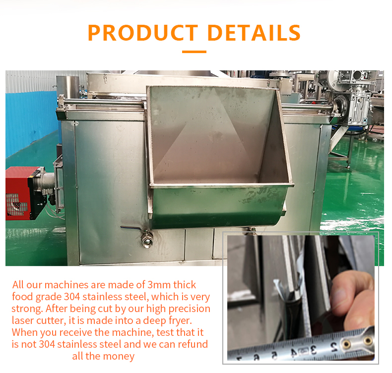 Automatic Stir Fryer Machine for Snack Food Pellet Cheetos Churros Doritos Chin Chin