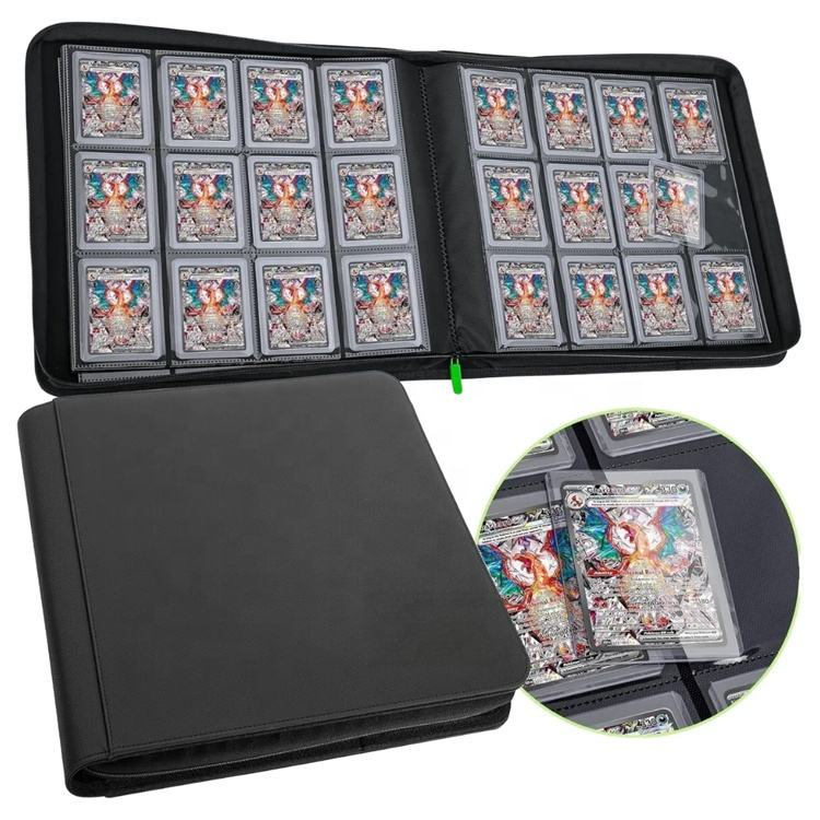 Custom Toploaders Binder 12 Pockets Card Storage Book Zipper Holder Card Folder PU Toploaders Binder
