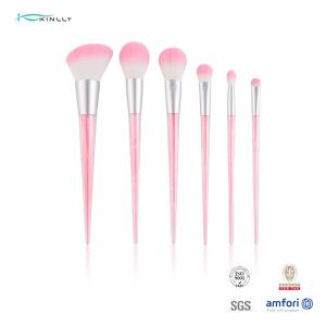 Wholesale Pink 6 Piece Makeup Brush Set Durable Plastic Handle Artificial Fiber from china suppliers