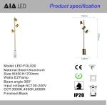 Floor lamp minimalist light modern 3heads bedroom living room model shaped floor