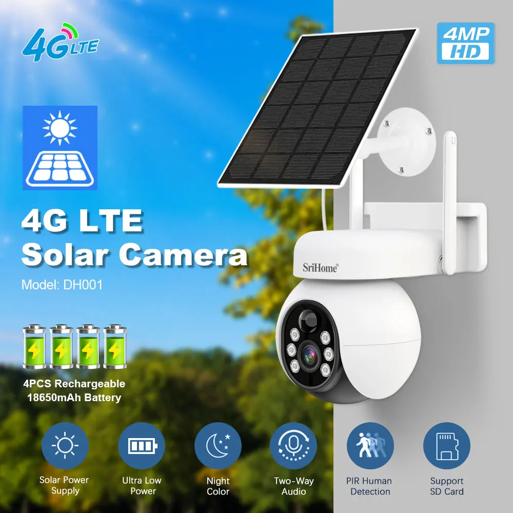 4G Smart PIR Human Tracking 2-Way Audio PTZ Camera With Waterproof IP 65 Security Solar Network Home Camera 2023