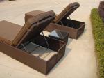 Wicker / Cane / Rattan Sun Lounger Storage Box For Balcony / Lawn