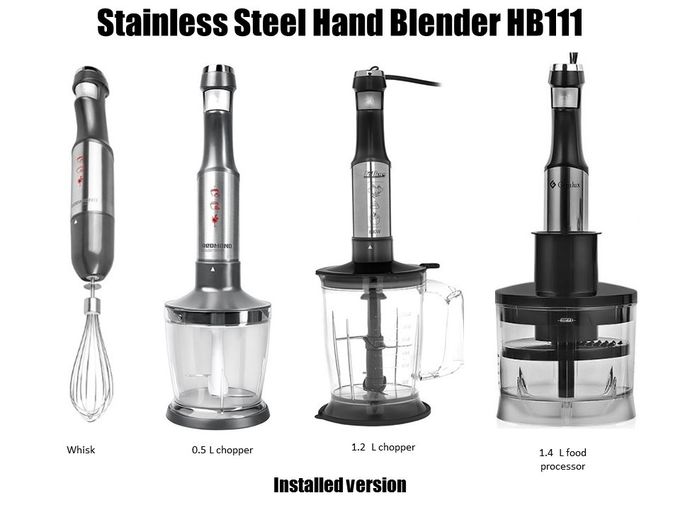 800W Stainless immersion blender With Chooper and Processing Bowl