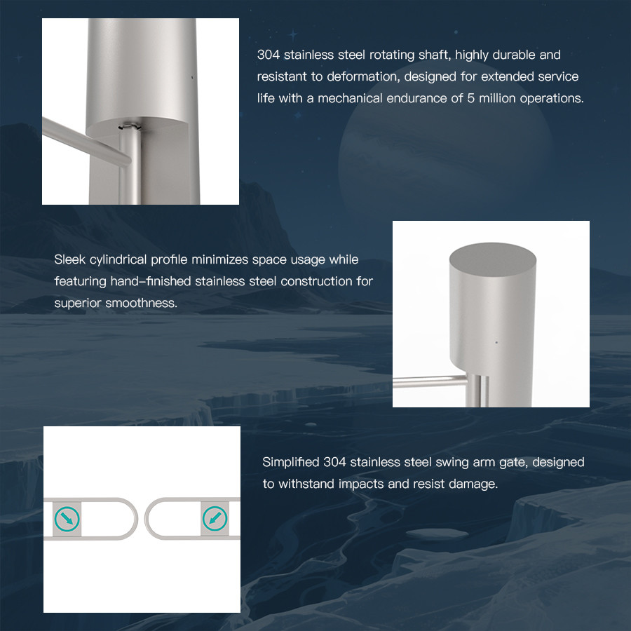 Access Control Swing Barrier Turnstile RS232 Communication Port