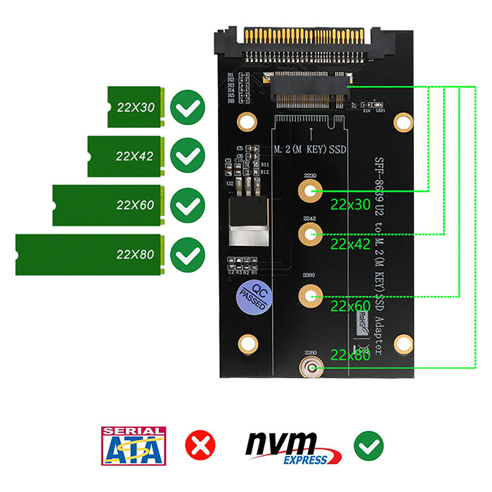 M.2 NGFF Key Electronics Computers Accessories M SSD To SFF-8639 U.2 Adapter