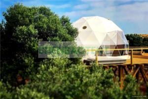 Wholesale White PVC Steel Frame Tent , Camping Dome Tent With A Big Transparent Window from china suppliers